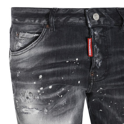 Dsquared2 Faded Effect Distressed Jeans In Black