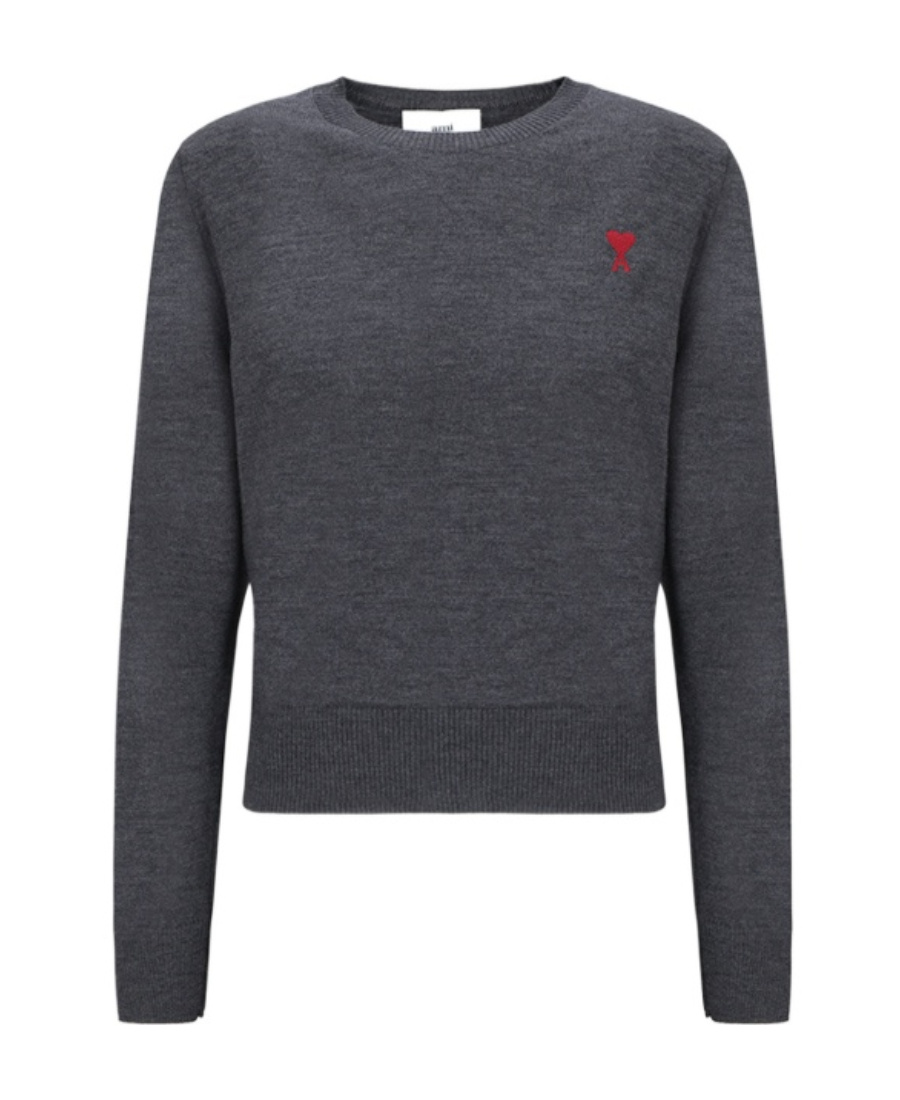 Ami Alexandre Mattiussi Ami Paris Ami De Coeur Logo Embroidered V-neck Cardigan In Black