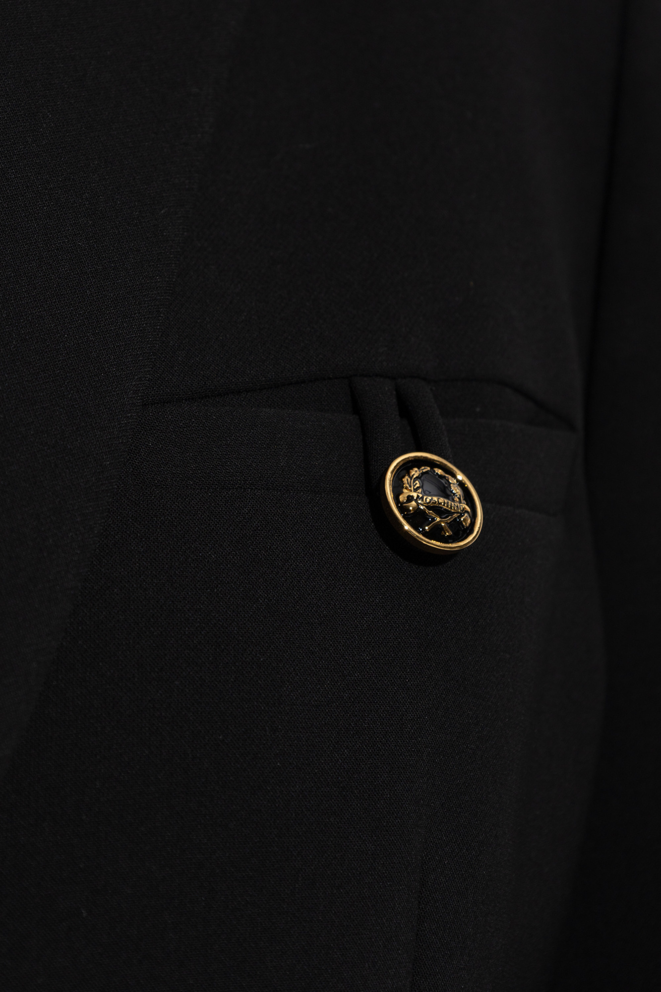 Moschino Crepe Blazer In Black