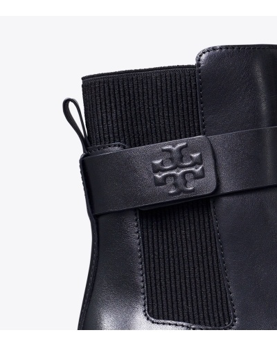 Tory Burch Double T 30mm Ankle Boots In Black