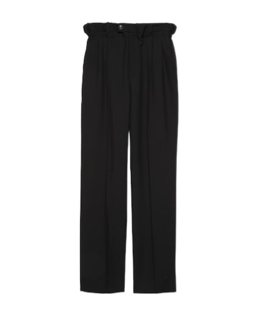 Gucci Paperbag-waist Straight-leg Wool Trousers In Black