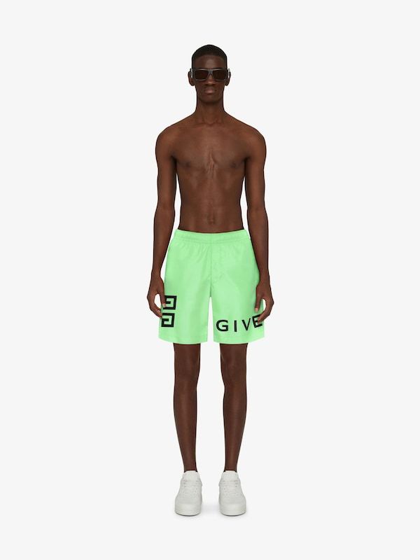 Givenchy Logo-print Swim Shorts In Green