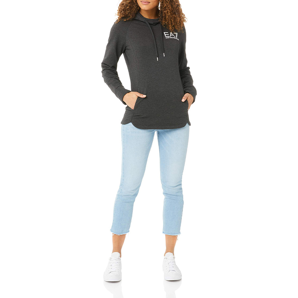 EA7 LOGO PRINTED HOODED SWEATER 
