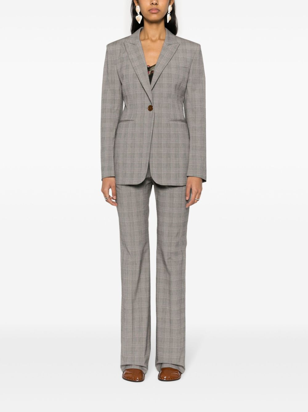 Vivienne Westwood Ray Prince-of-wales Checked Trousers In Gray