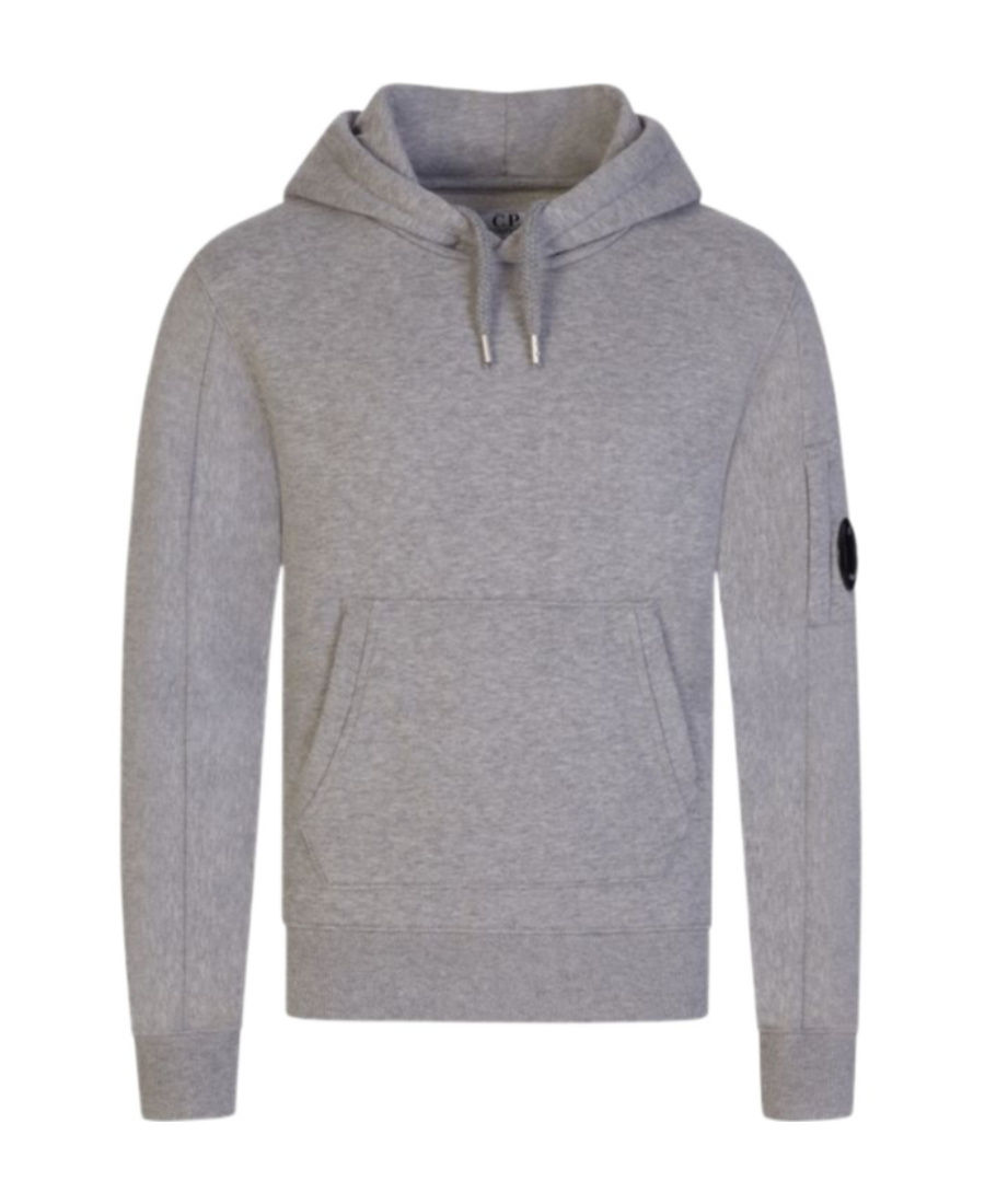 C.p. Company Logo Logo Hooded Sweater In Gray