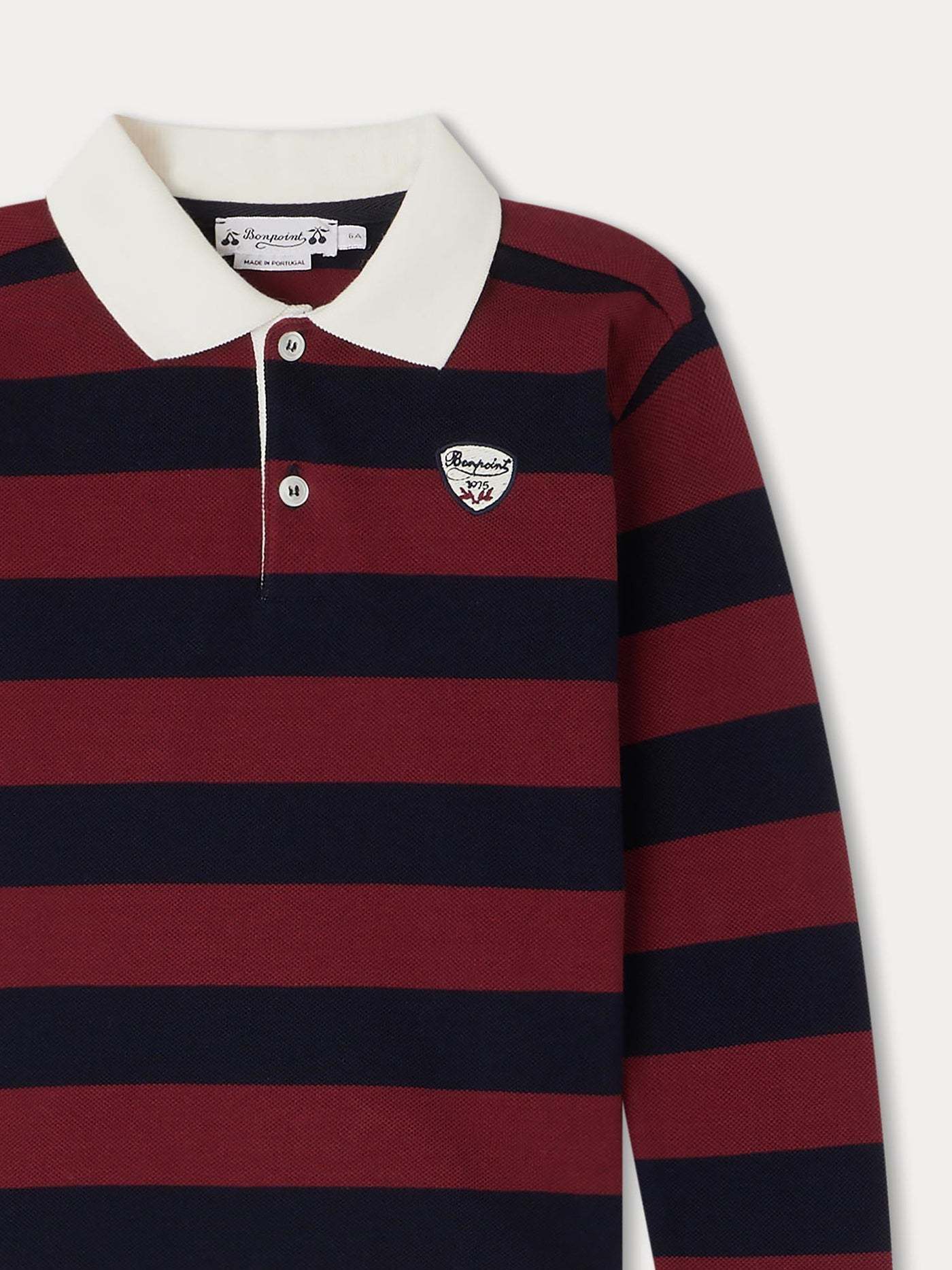 Bonpoint Gad Striped Polo Shirt In Black