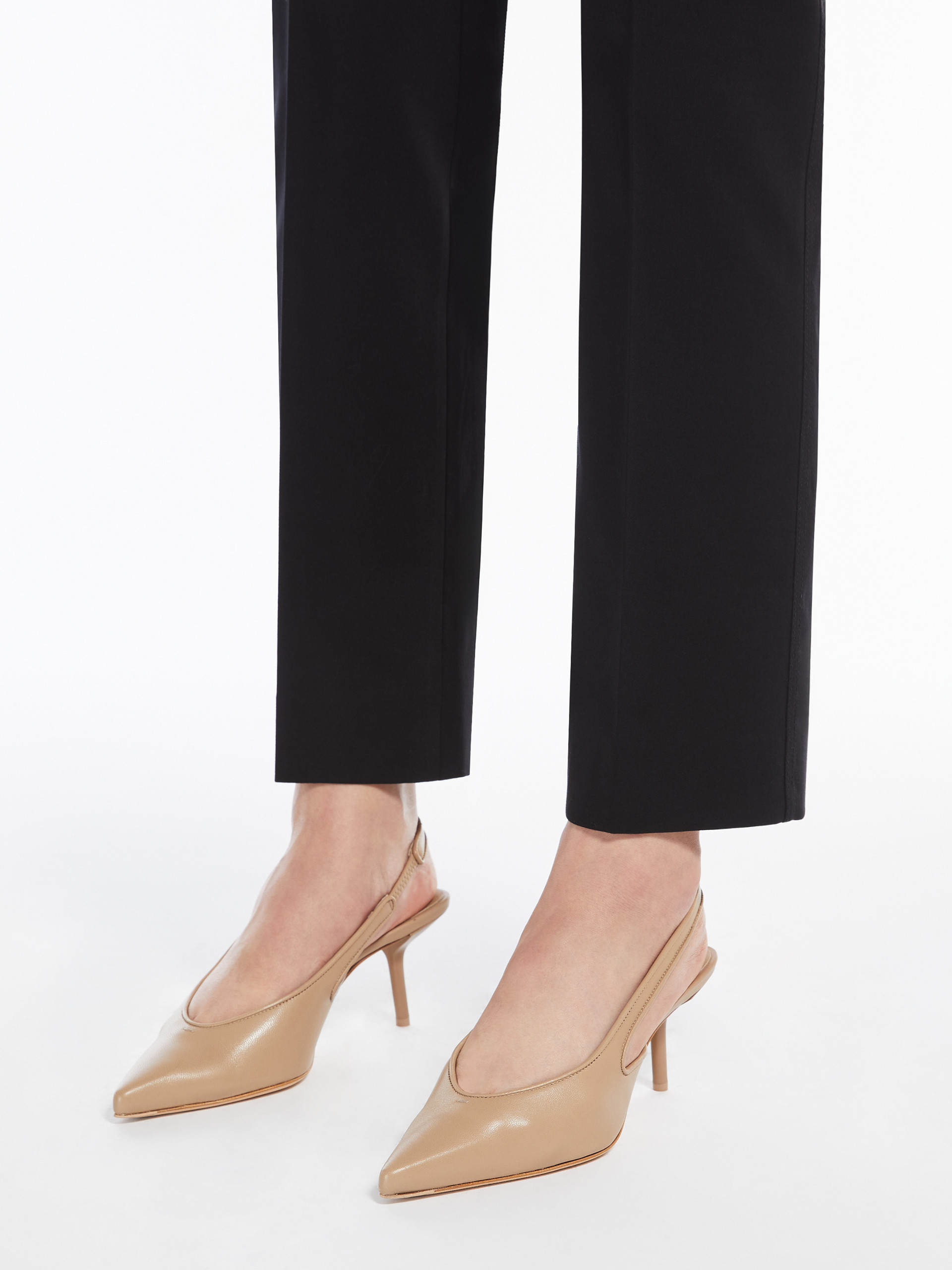 Max Mara Nappa Leather Slingbacks In Neutral