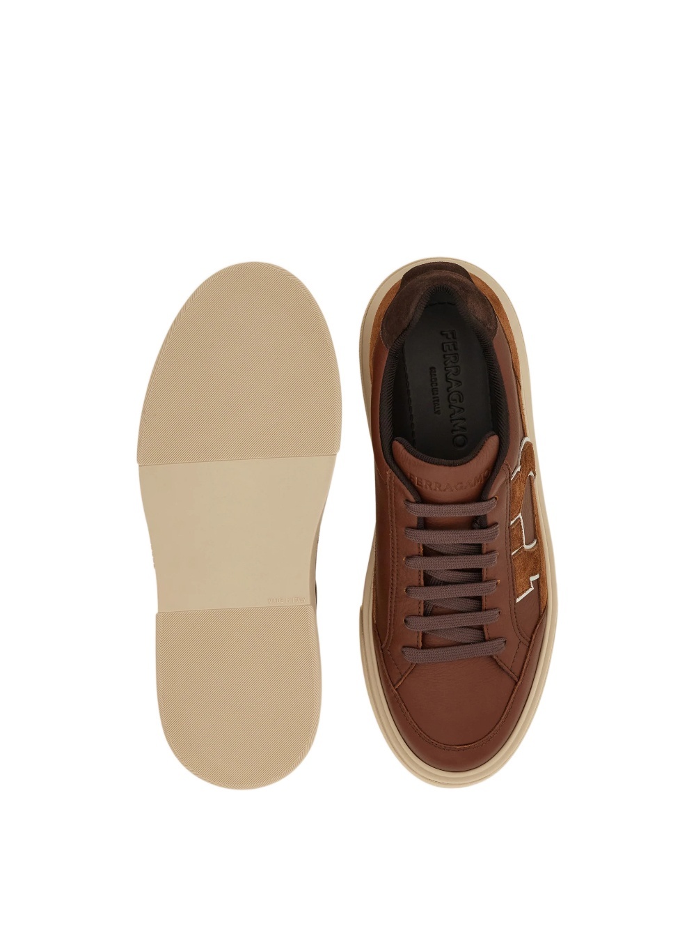 Ferragamo Gancini Low-top Sneaker In Brown