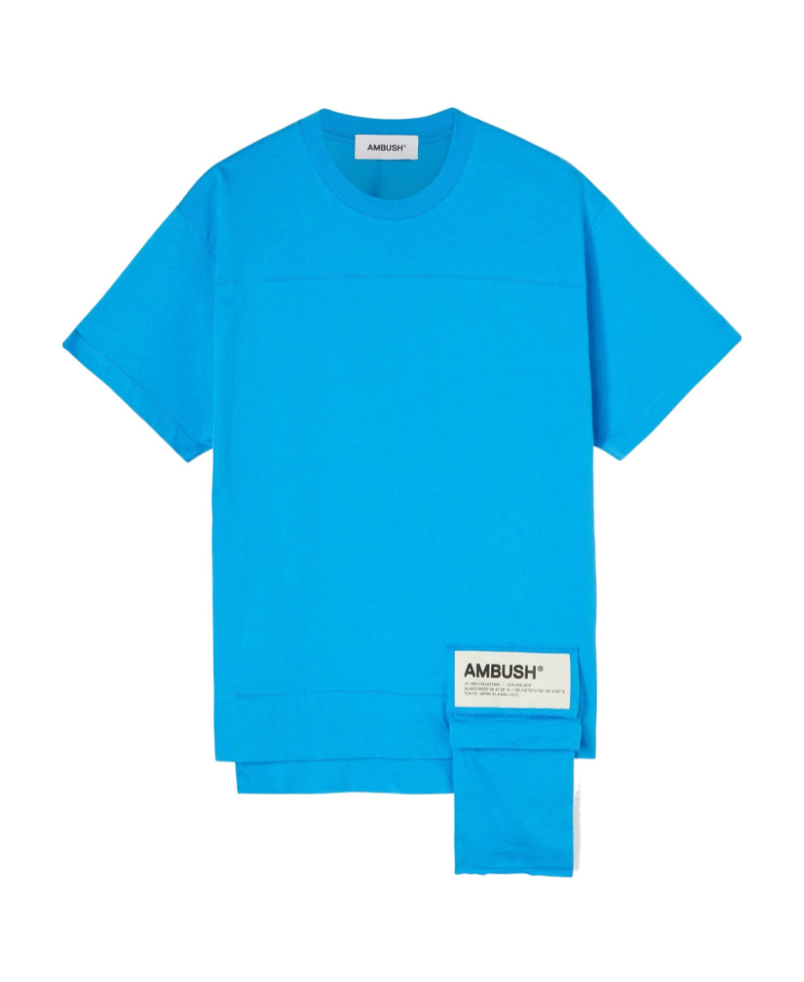Ambush Waist Pocket T-shirt Deep Water White As In Blue