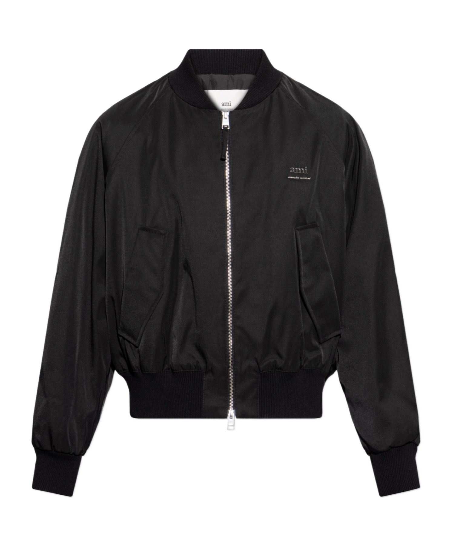 Ami Alexandre Mattiussi Ami Paris Twill Bomber Jacket In Black