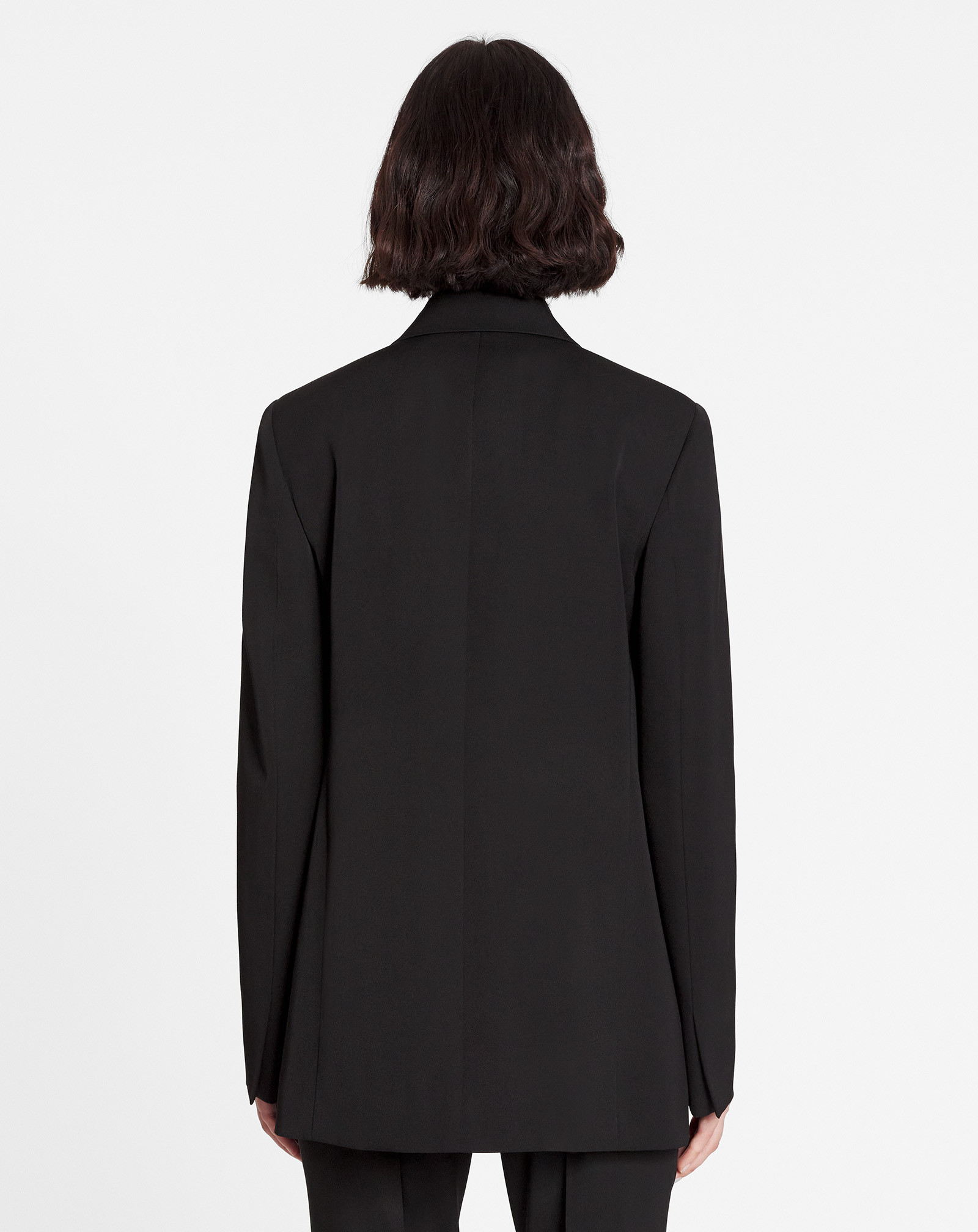 Lanvin Jewel-buttons Open-front Blazer In Black