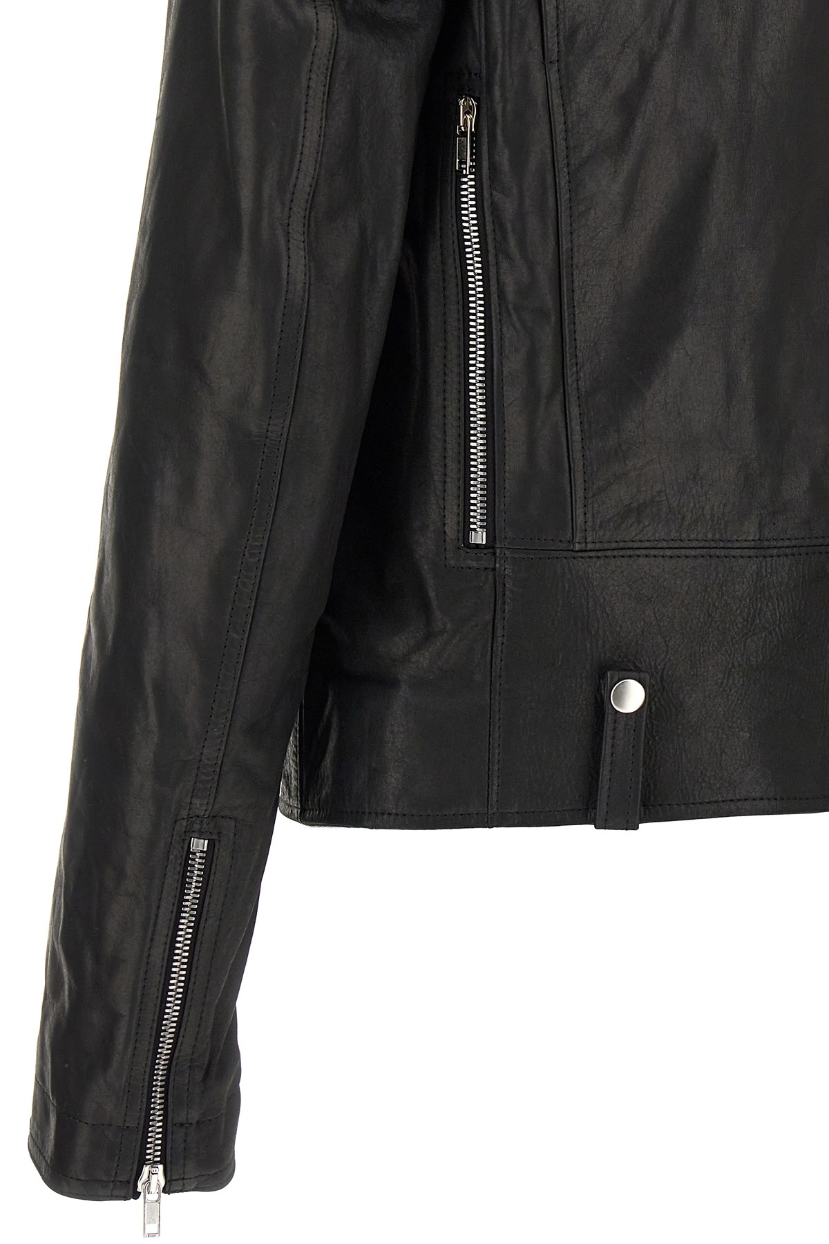 Rick Owens Cropped Jumbo Bauhaus Stooges Jacket In Black