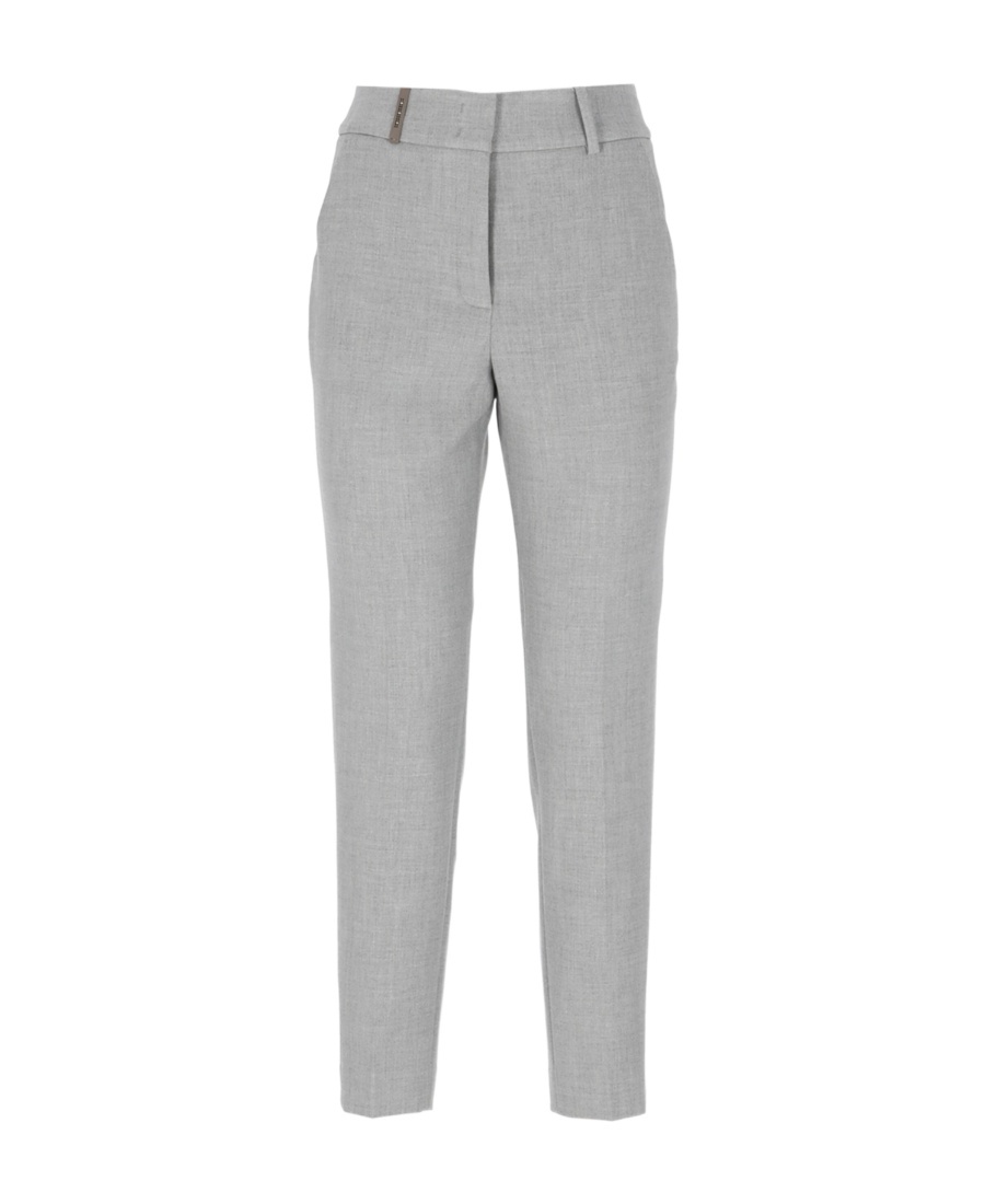 Peserico Fitted Grey Tailored Trousers In Gray