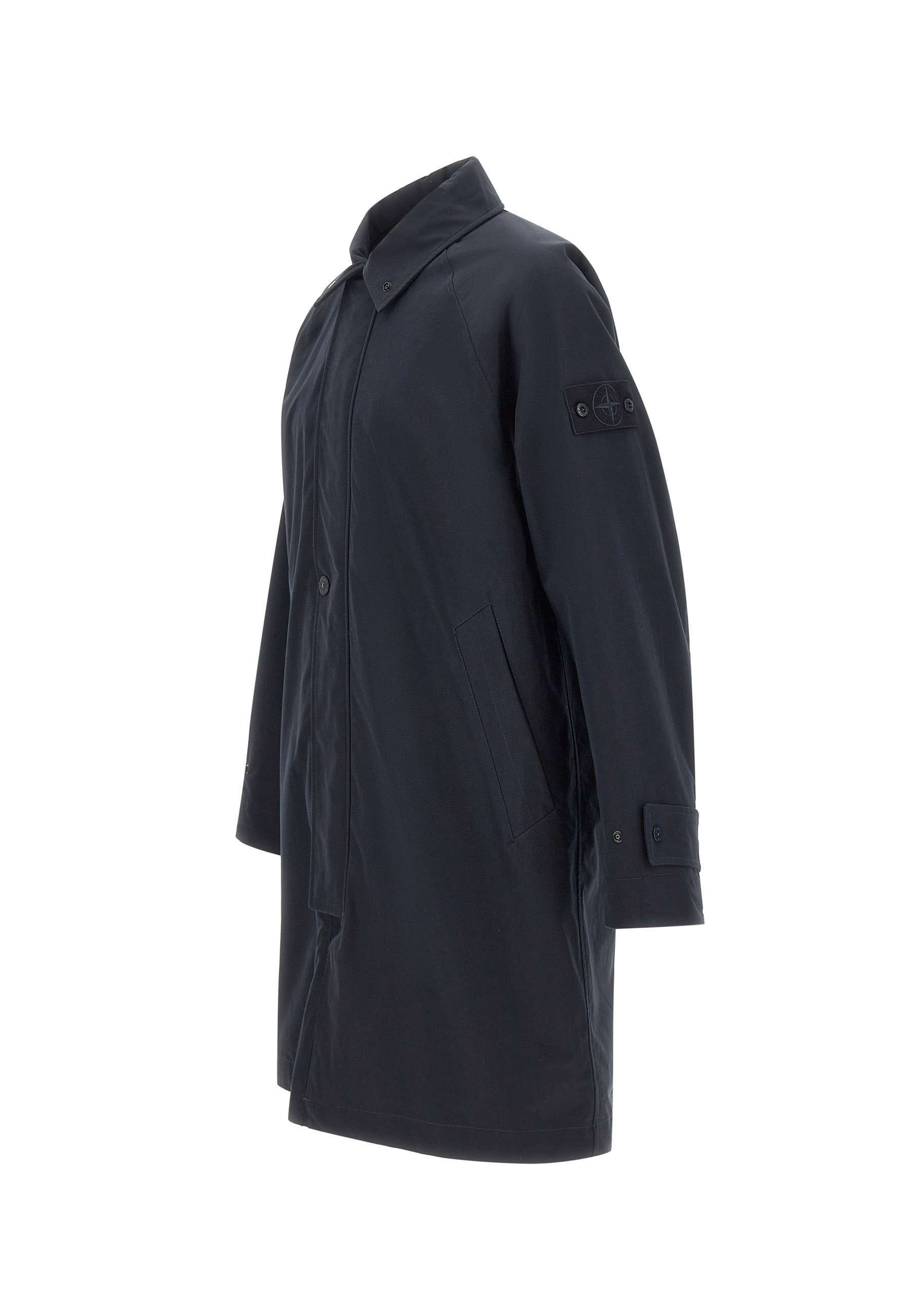 Stone Island Long-sleeved Casual Jacket In Blue