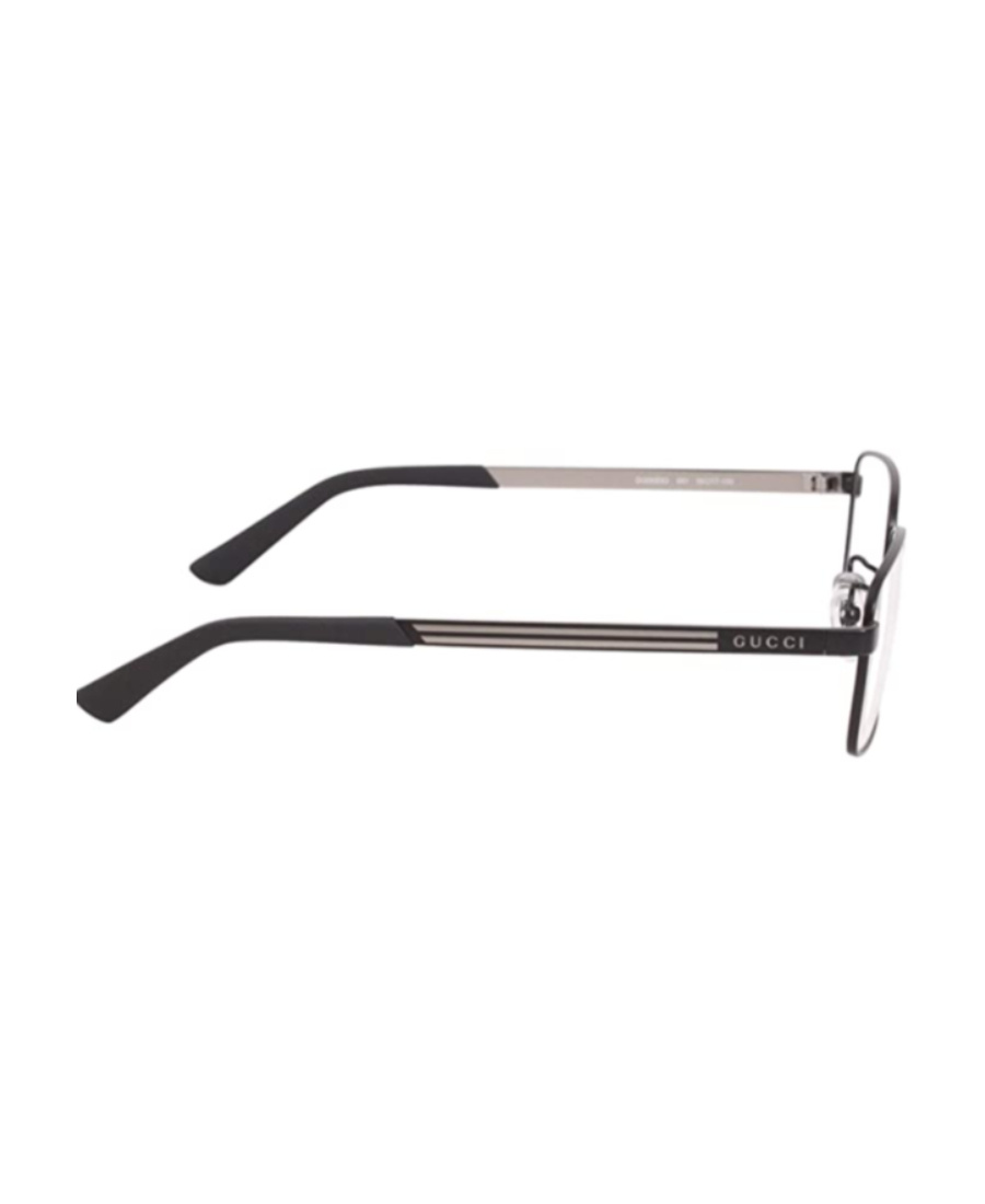 Gucci Stripe Detailing Rectangular-frame Glasses In Black