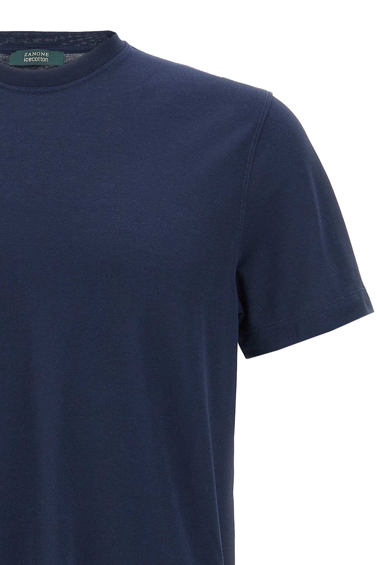 Zanone Crew Neck Plain Short Sleeves T-shirt In Blue