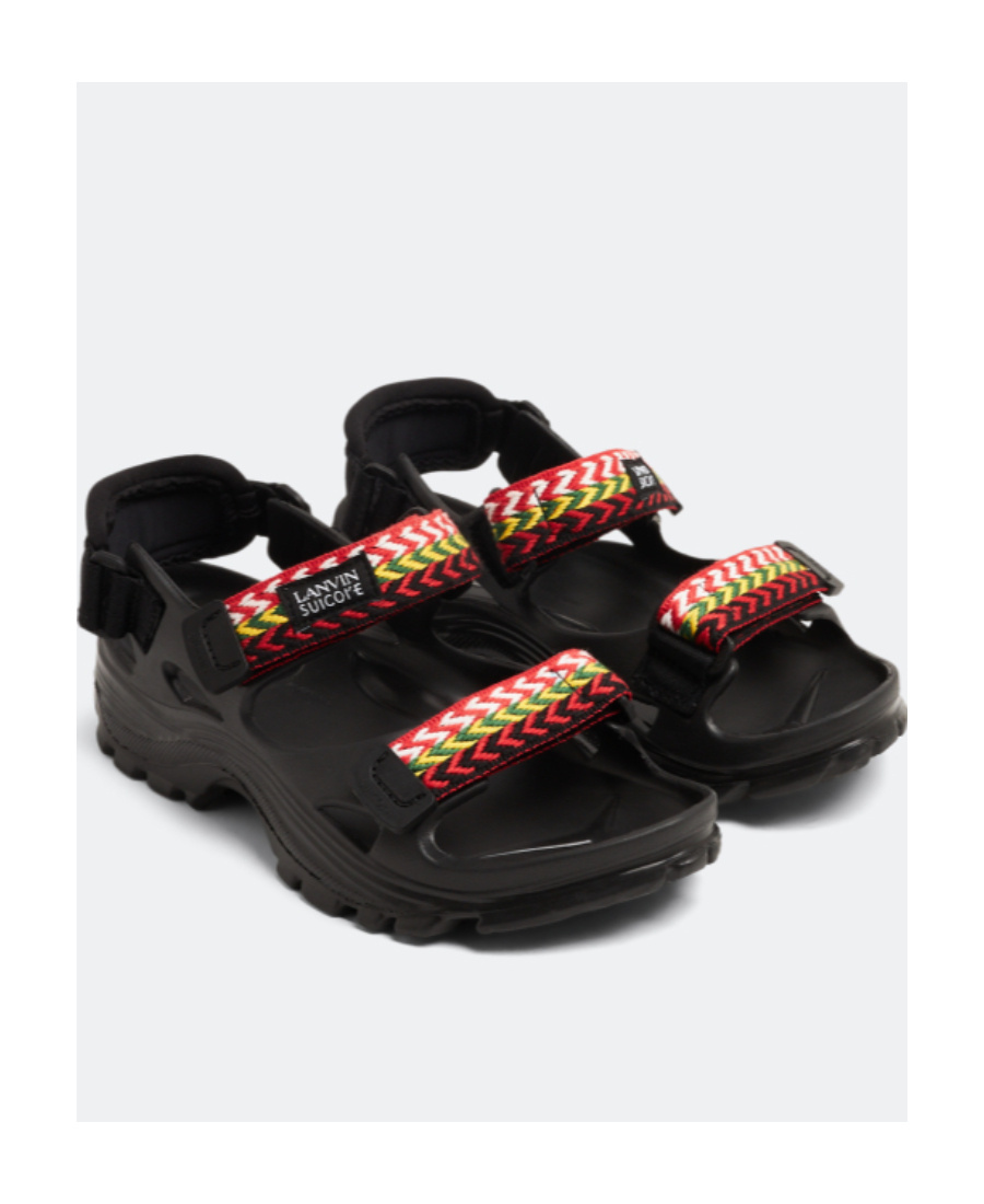Lanvin Black Suicoke Edition Curb Laces Sandals In Black