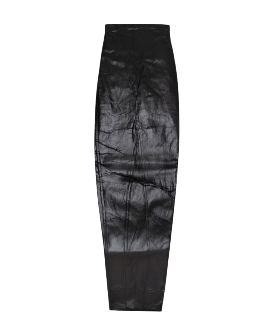 Rick Owens Rear-slit Cotton Maxi Skirt In Black