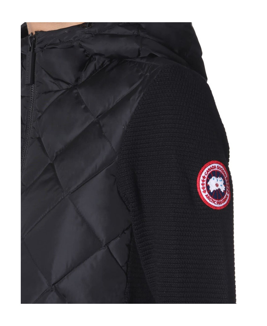 Shop Canada Goose Ribbed Panel Jacket In Black
