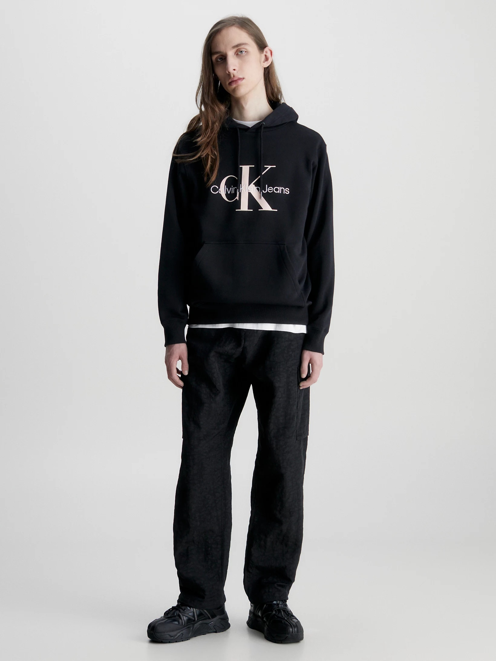 Shop Calvin Klein Hooded Sweater In Black