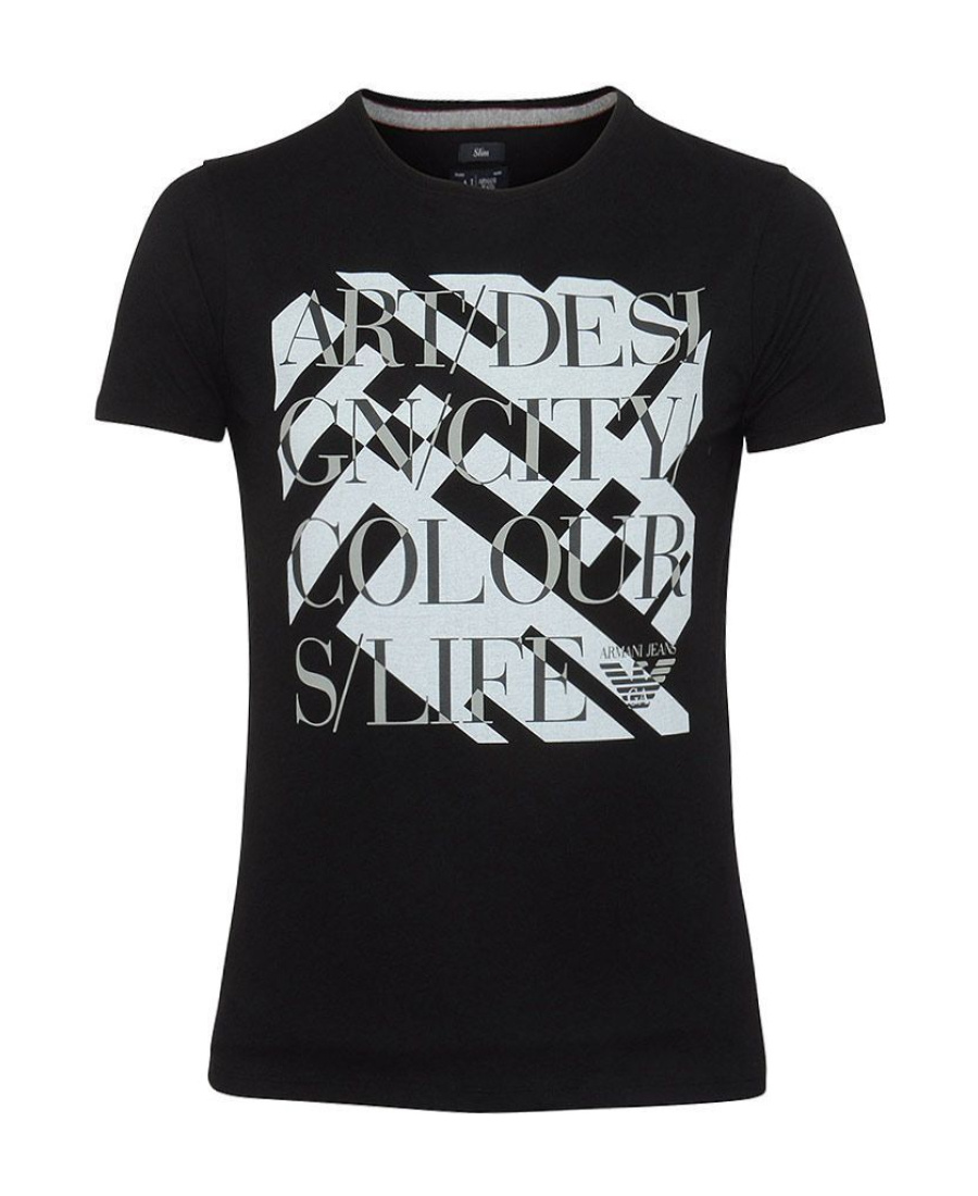 ARMANI JEANS PRINTED T-SHIRT WITH ROUND NECK