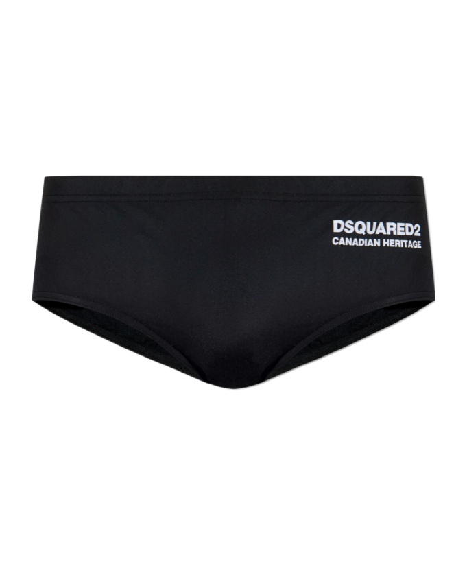 Dsquared2 Logo-print Swim Trunks In Black