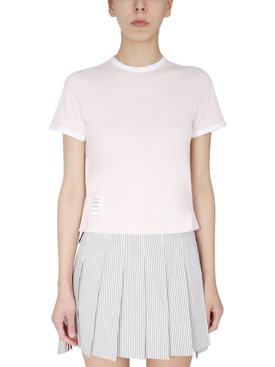 Thom Browne Ringer T-shirt In Pink
