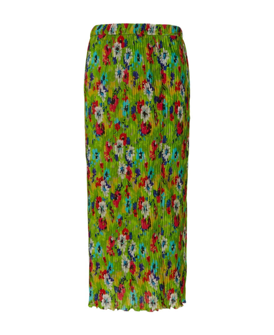 Msgm Woman Midi Skirt Light Green Size 4 Polyester In Green