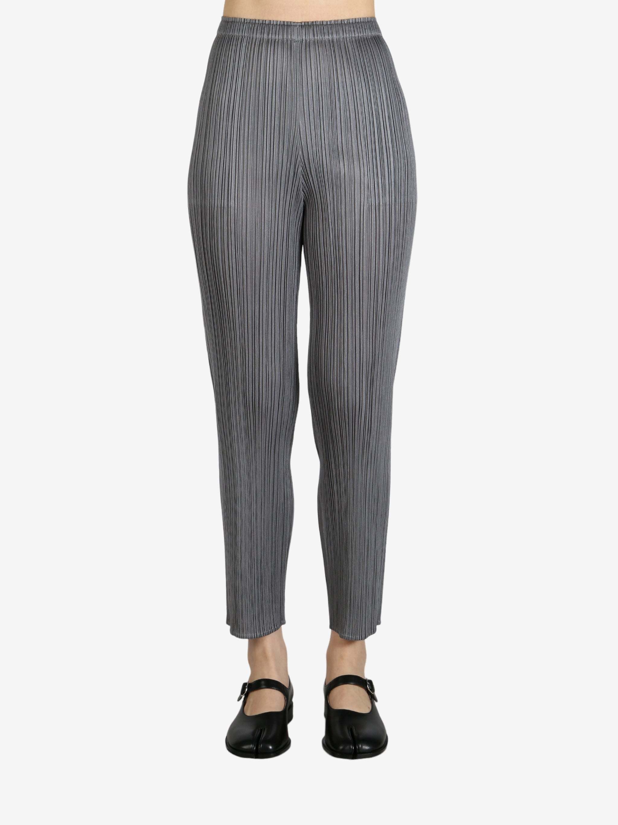 Issey Miyake Pleated Straight-leg Trousers In Grey
