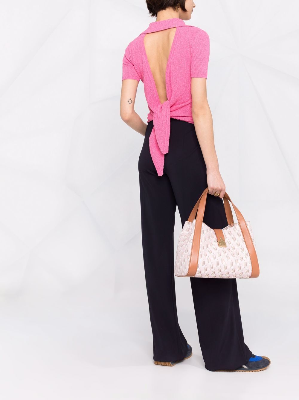 Shop Lanvin Mother And Child Graphic-print Tote Bag In Pink