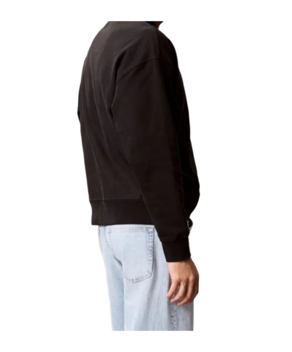 Calvin Klein Jeans Est.1978 Oversized Cotton Terry Sweatshirt In Black