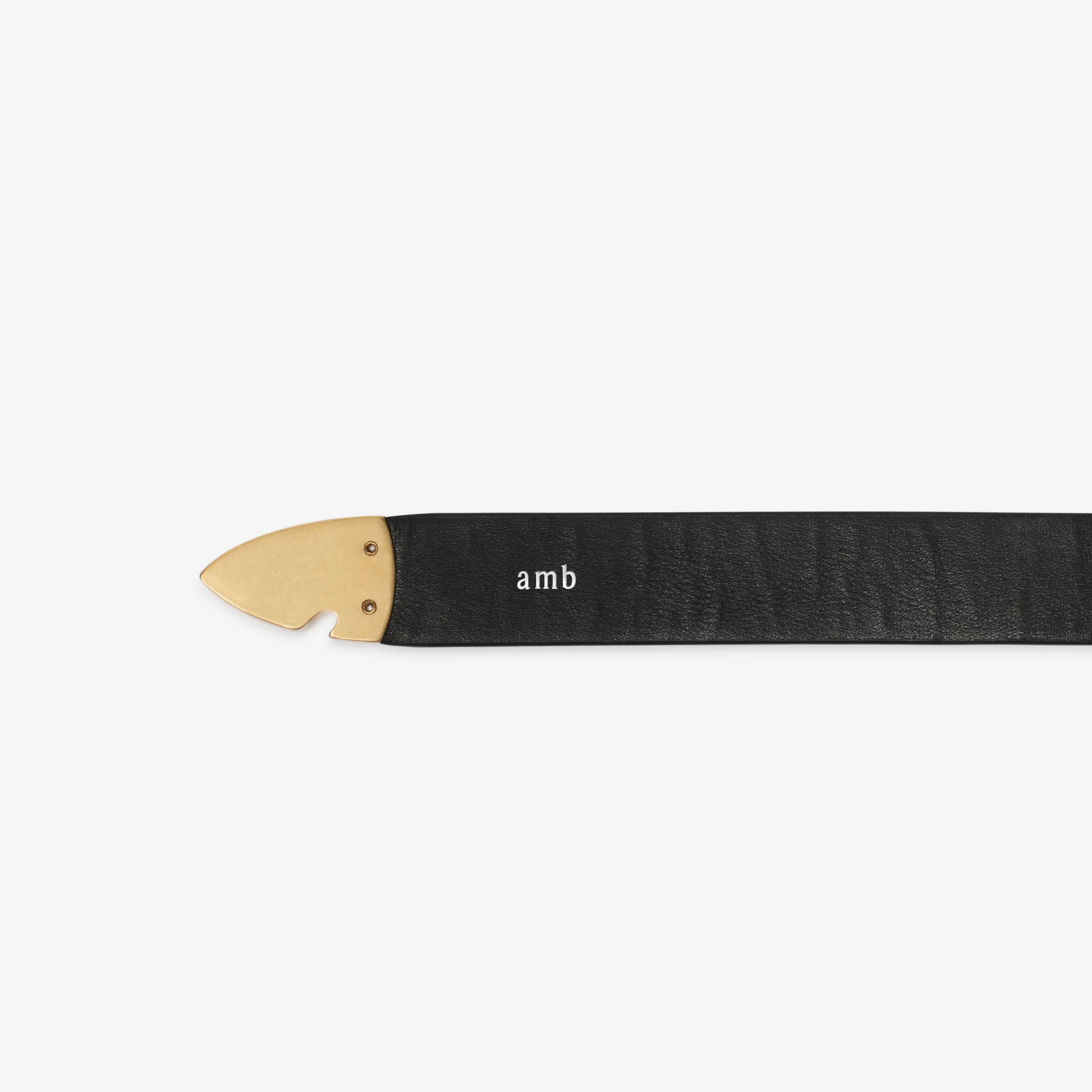 Burberry Thin Leather B Shield End Belt In Black