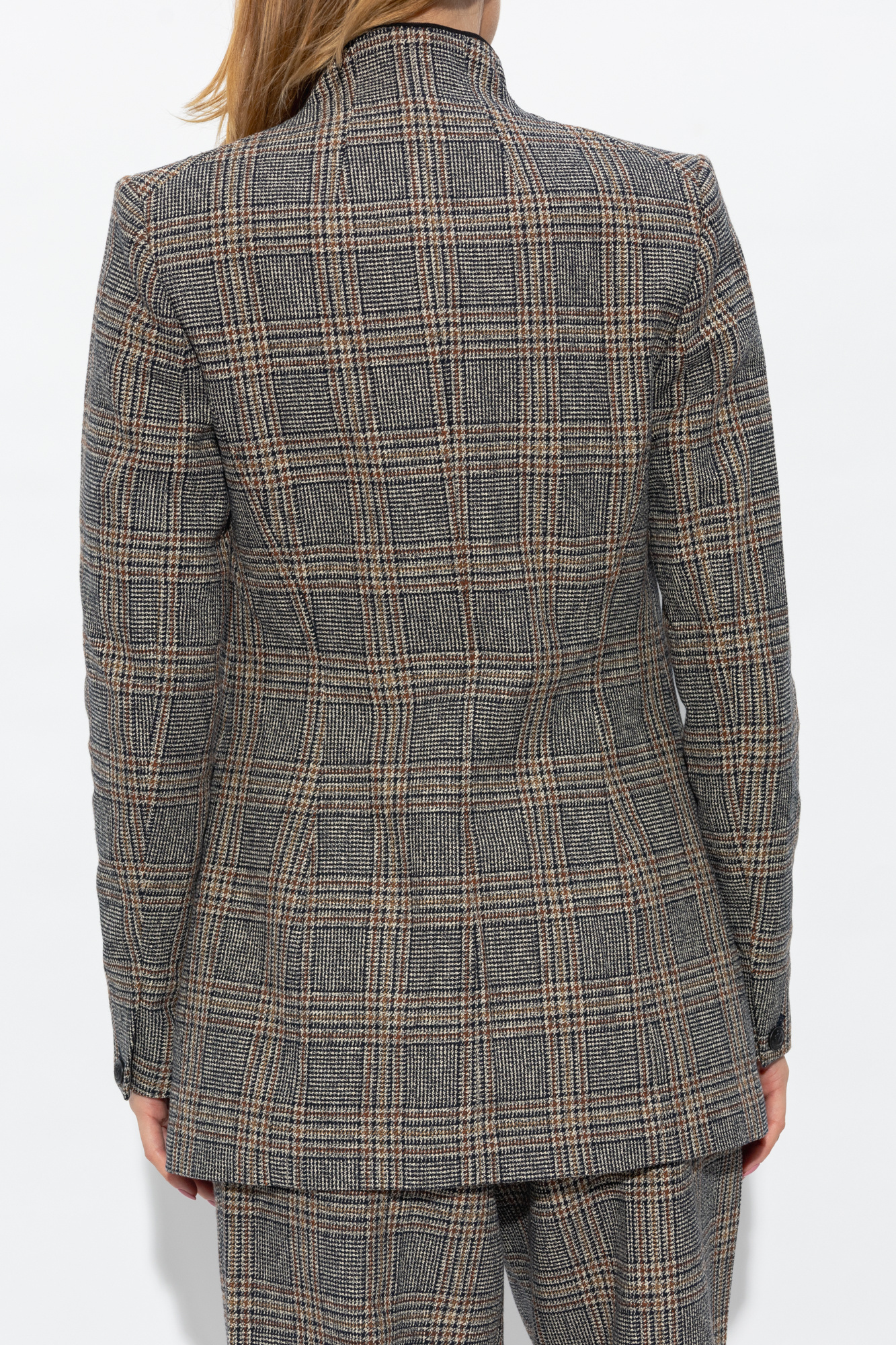 Rag & Bone Plaid-check Pattern Single-breasted Blazer In Gray