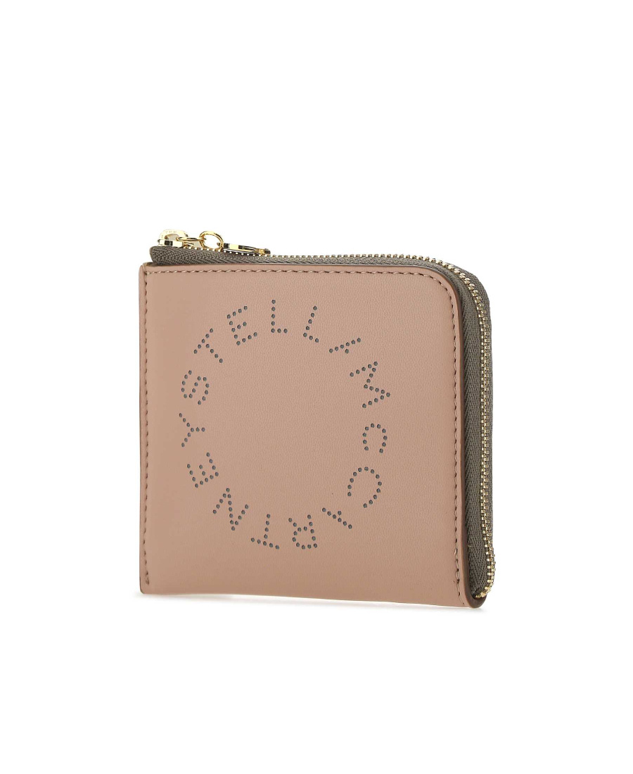Stella Mccartney Stella Logo Compact Wallet In Nude