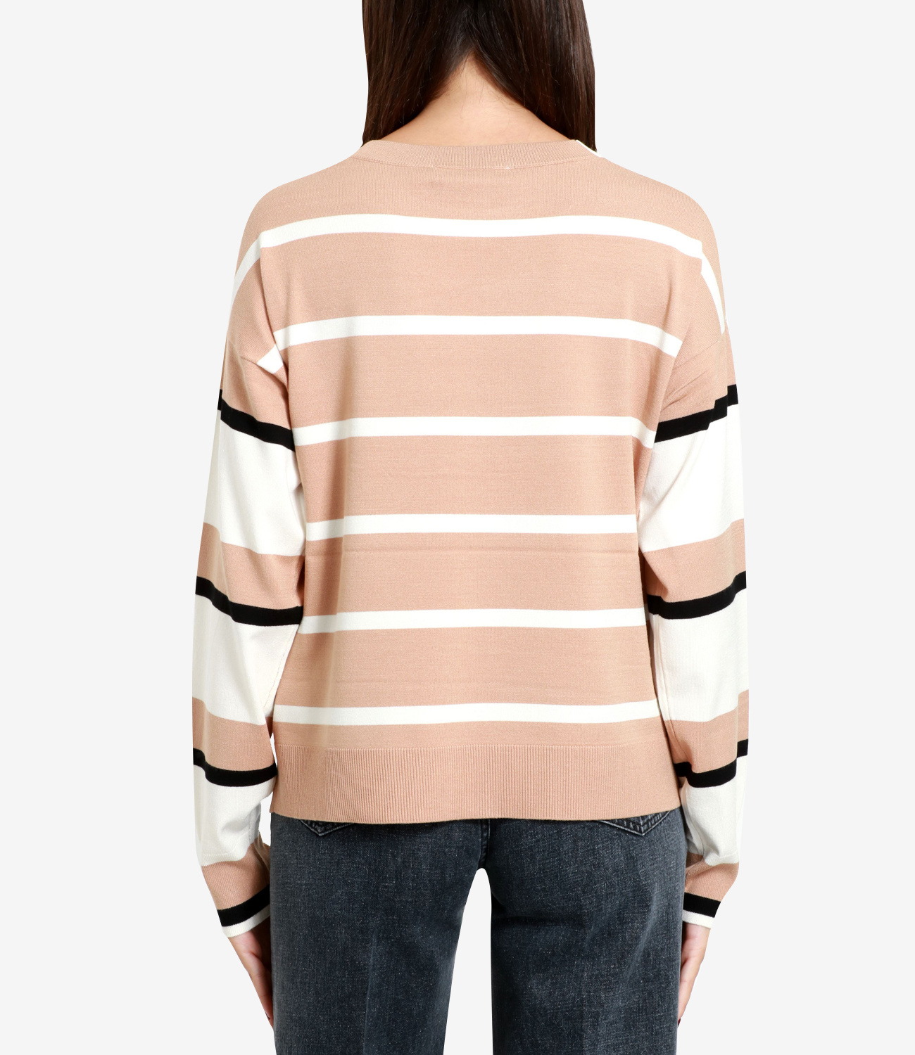 Shop Kaos Round-neck Long-sleeved Sweater In White