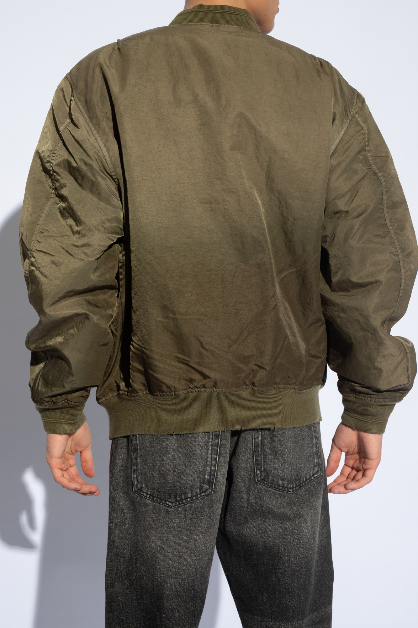 Shop Diesel J-kepes Logo-plaque Bomber Jacket In Green