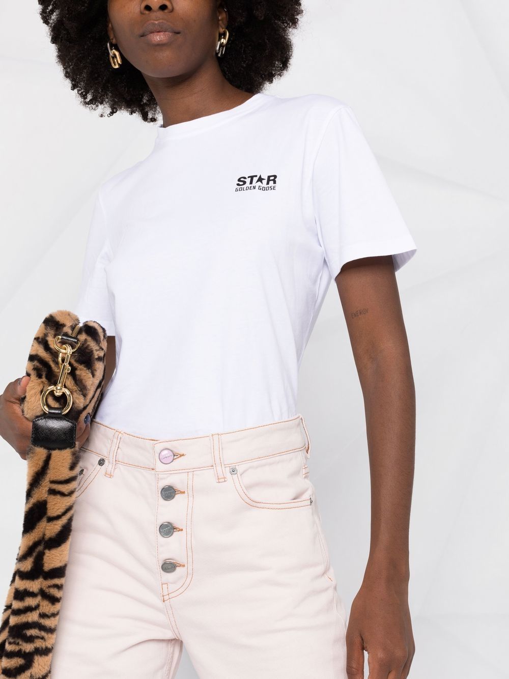 Golden Goose Item O-neck Short-sleeved T-shirt In White