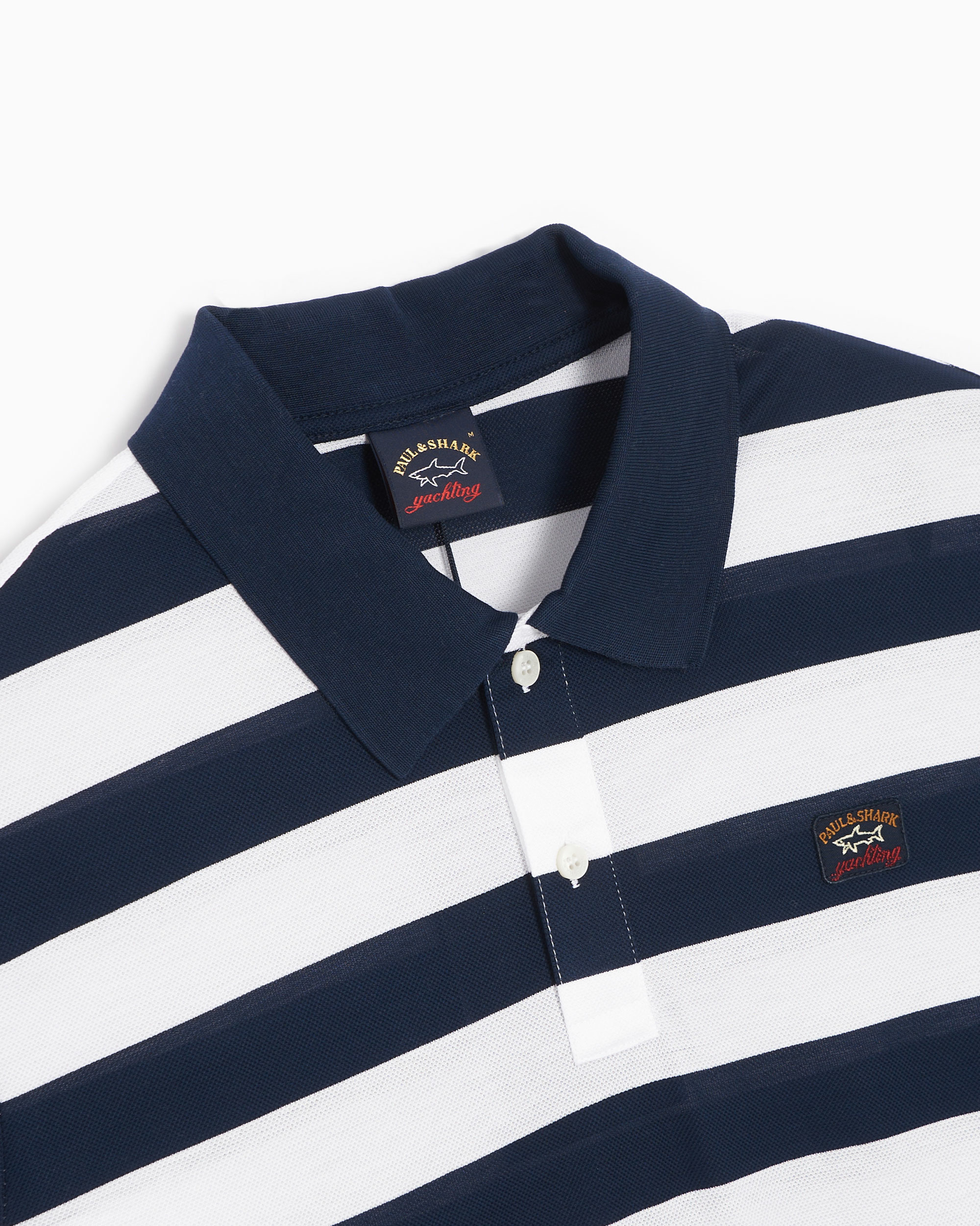 Paul & Shark Stripe-pattern Polo Shirt In Black