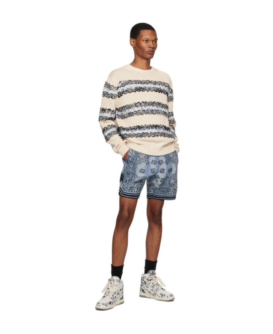 Amiri Logo Long-sleeved Sweater In White