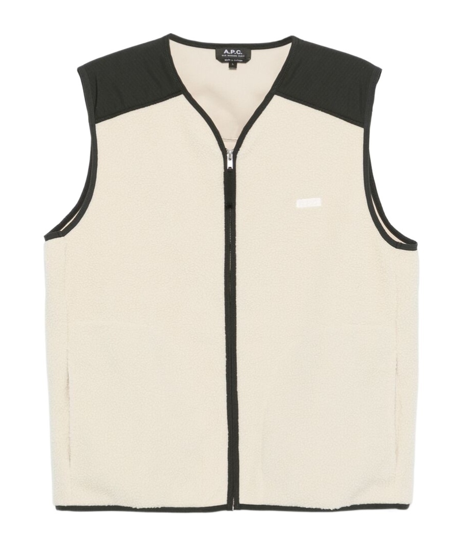 Apc Faux-shearling Vest In Black