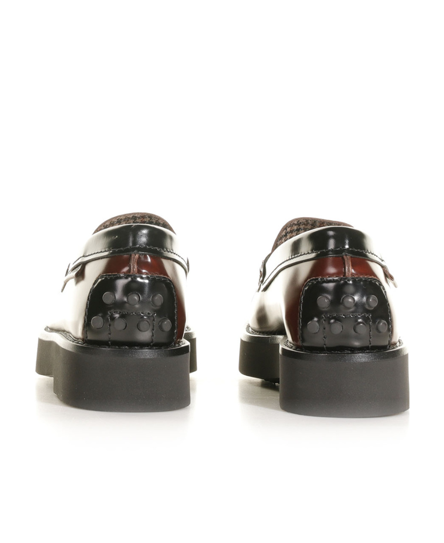 Tod's Two-tone Leather Loafers In Black