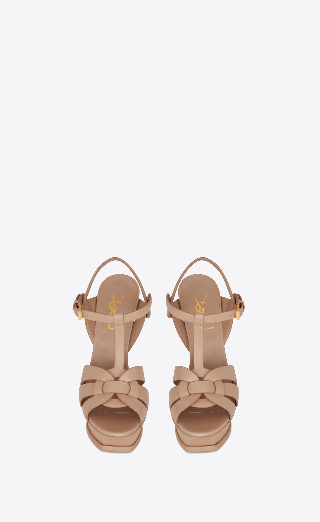Saint Laurent Tribute Sandals In Nude