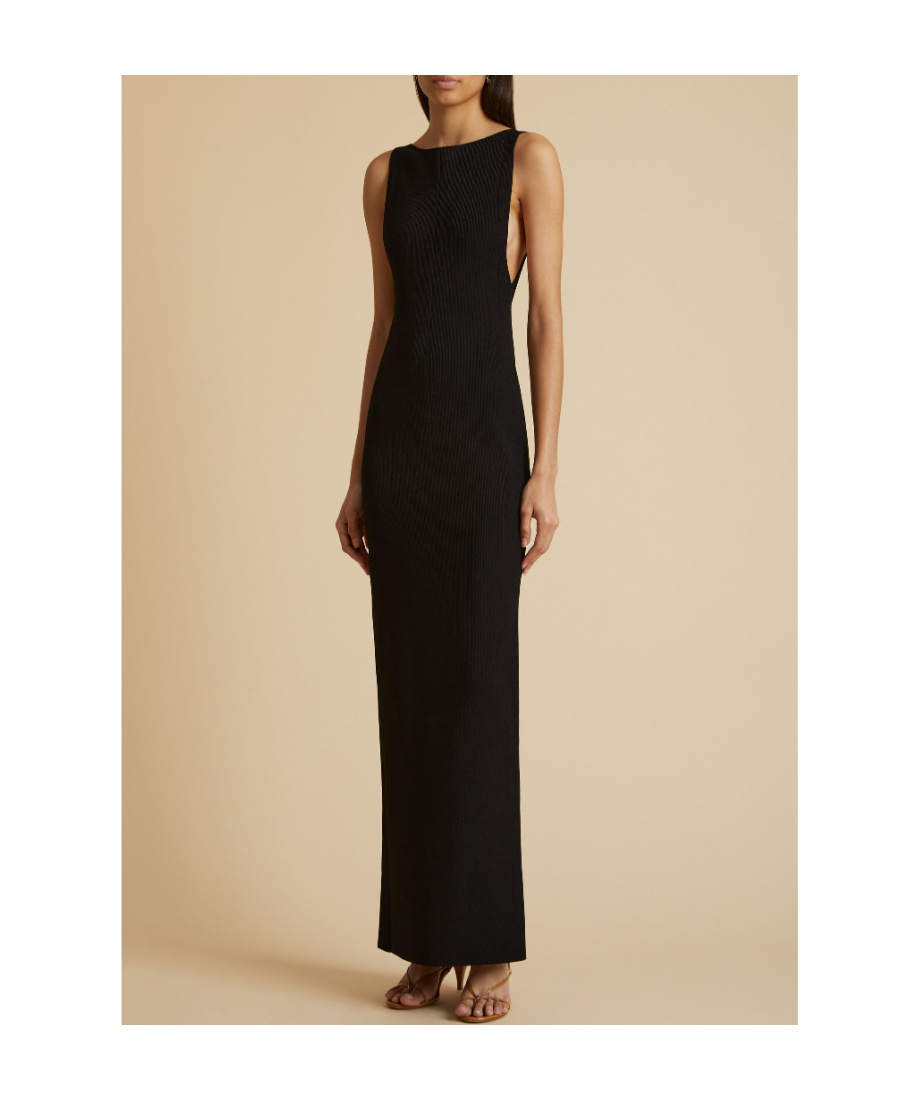 Khaite Evelyn Stretch-knit Maxi Dress In Black