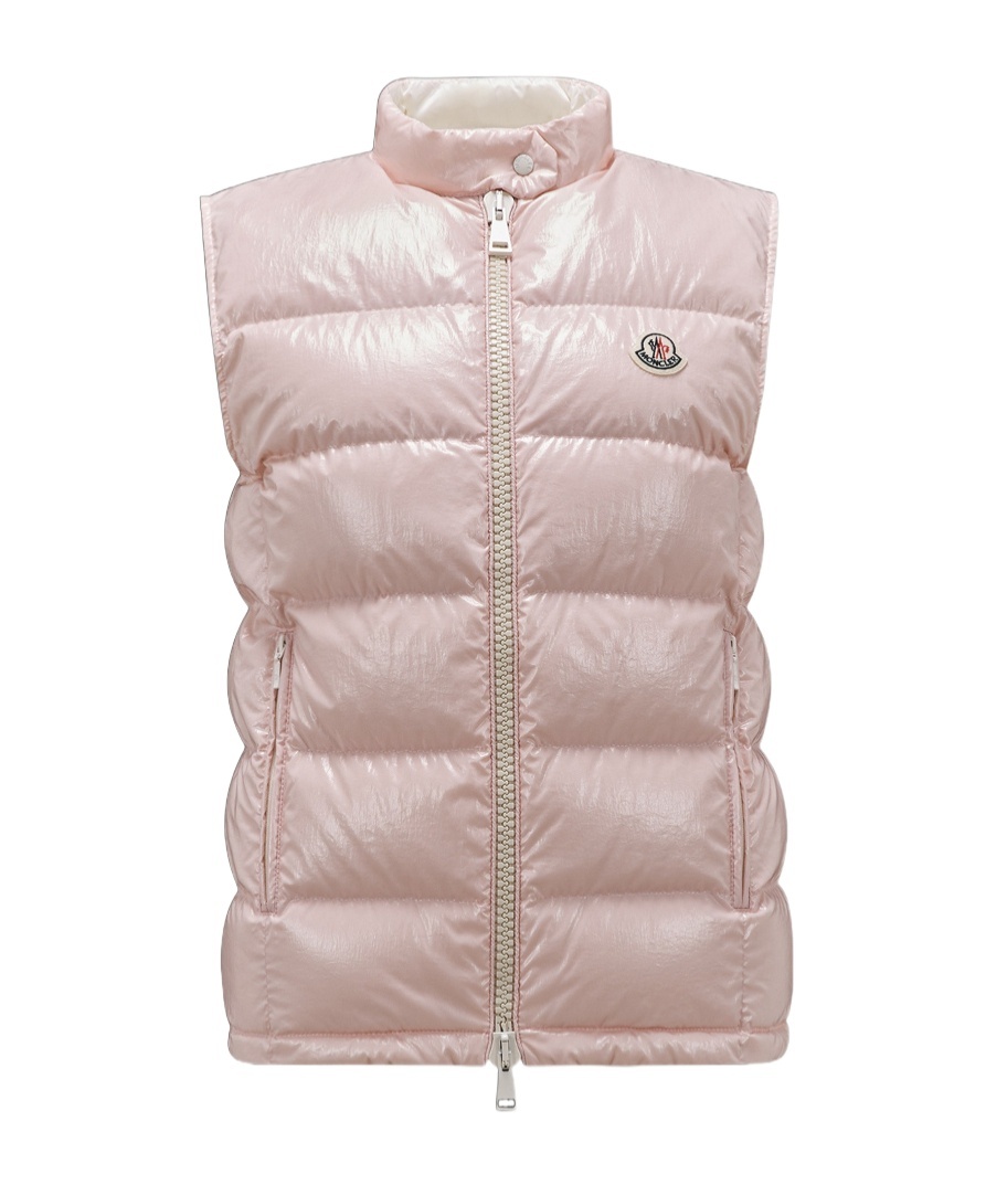 Moncler Padded Sleeveless Quilted Bodywarmer In Pink