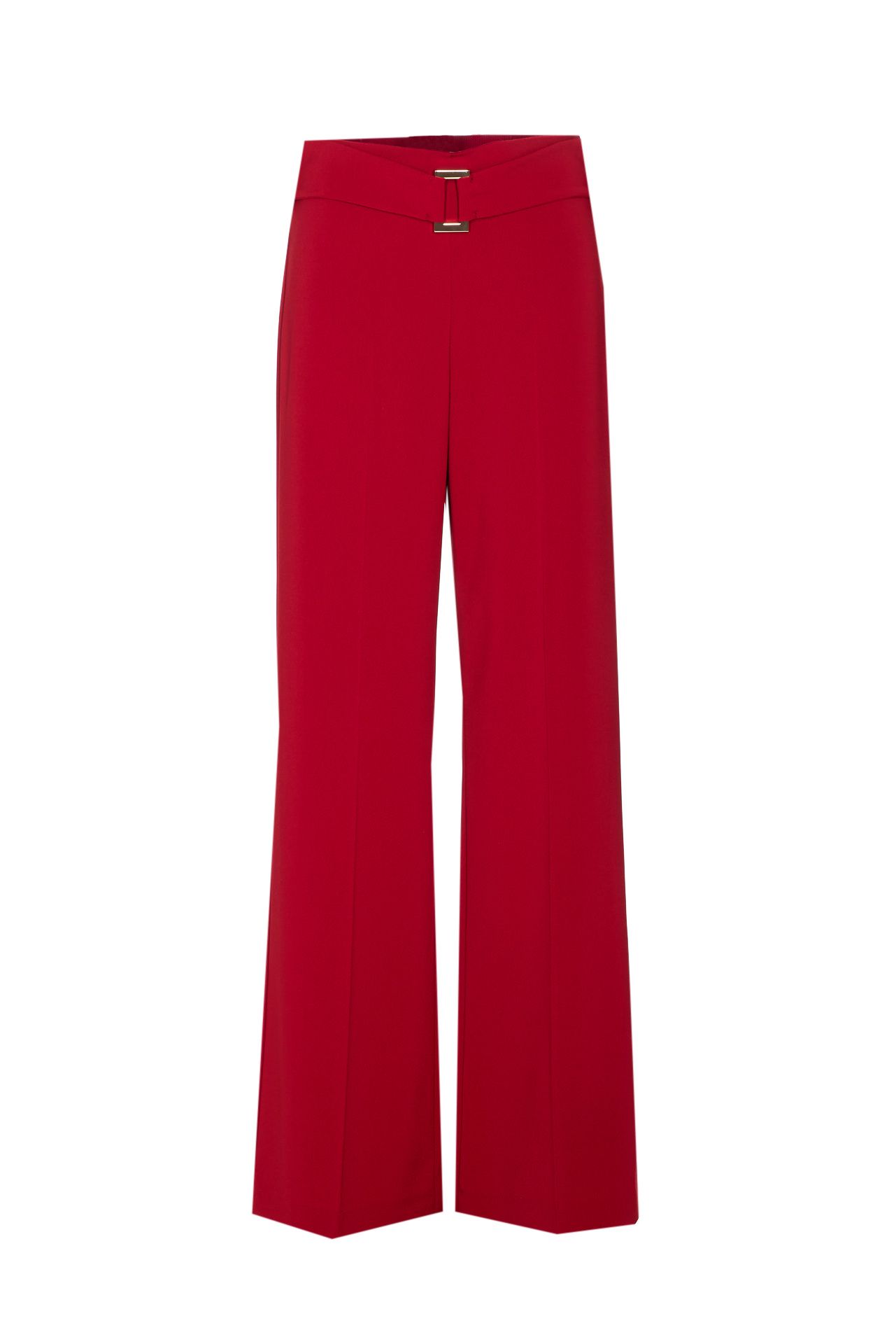 Patrizia Pepe Belted Wide-leg Pants In Red