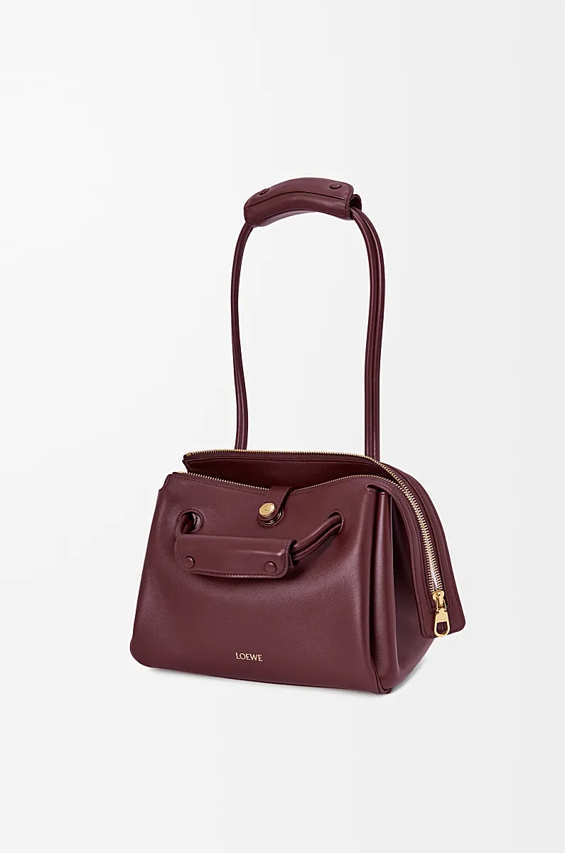 Loewe Small Madrid Bag In Supple Calfskin In Burgundy