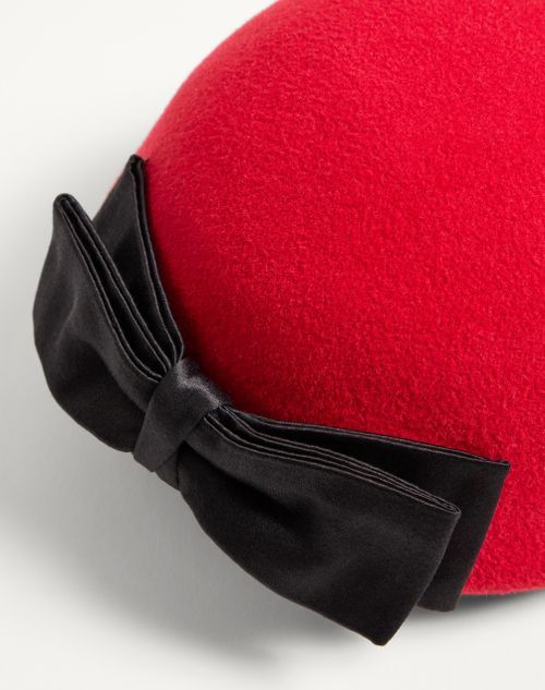 Valentino Vlogo Signature Rabbit Fur And Ribbon Bow Hat