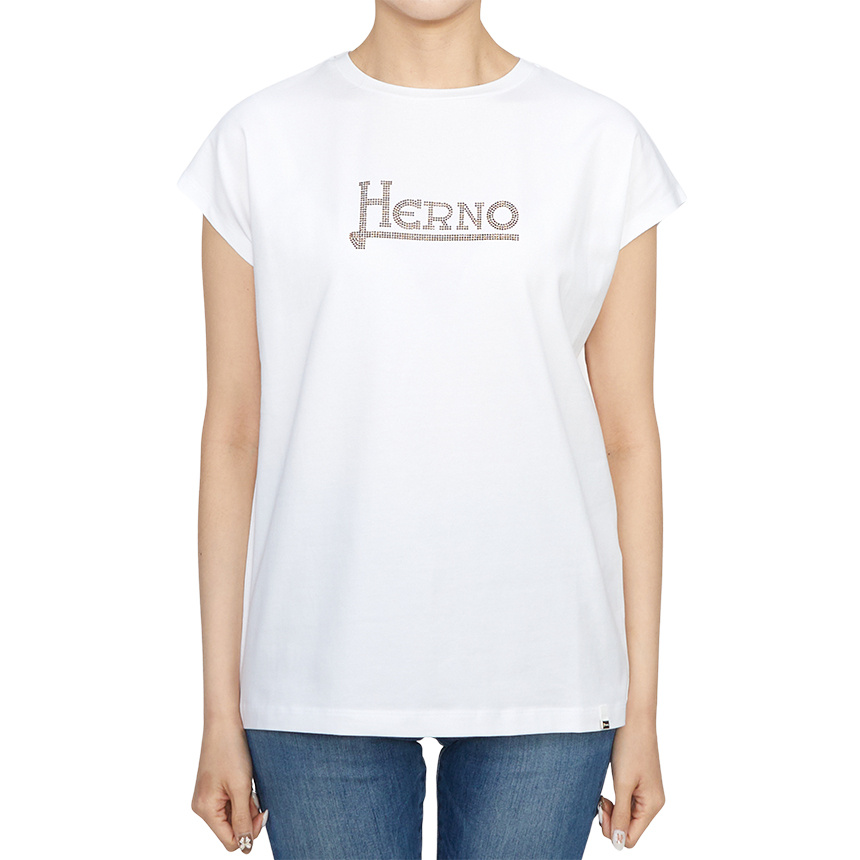 Herno White Interlock Jersey Logo T-shirt In White