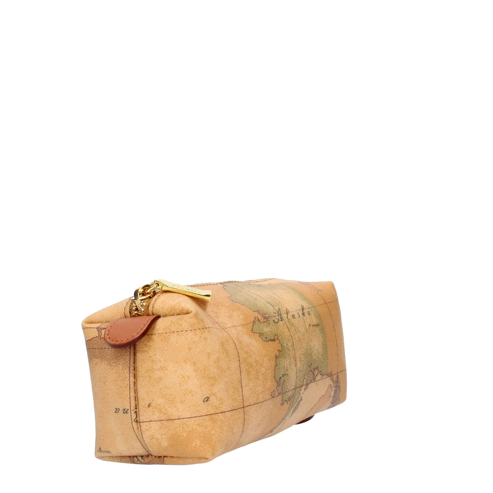 Alviero Martini Printed Geographical Pattern Cosmetic Bag In Nude