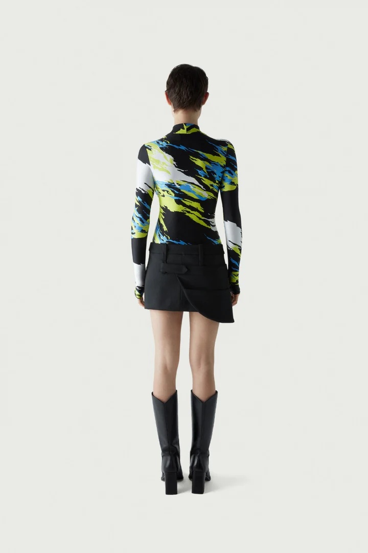 Coperni Woman Black Stretch Polyester Blend Miniskirt In Black